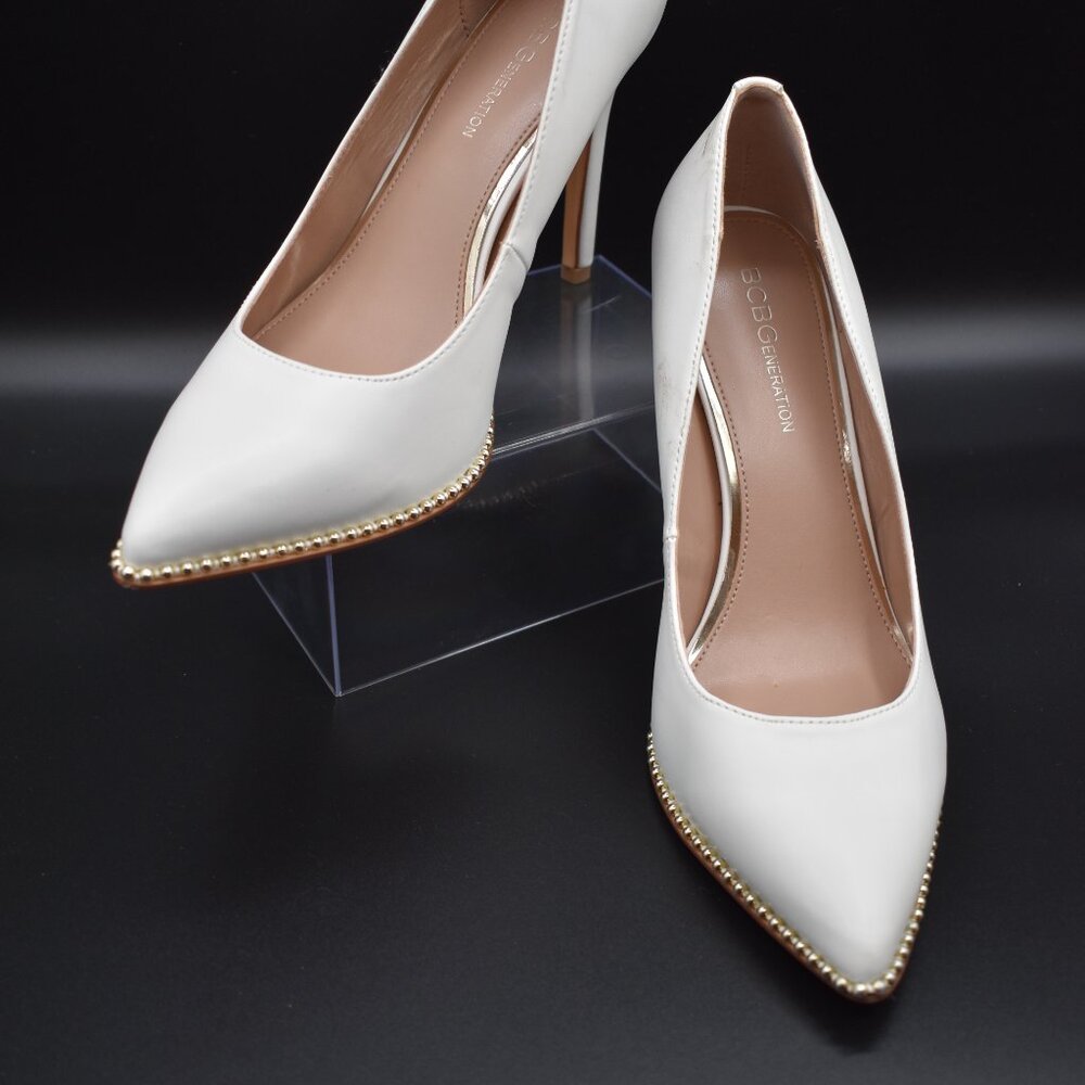 Share BCBGeneration Hawti Pointed-Toe Stiletto Heel with Gold-ball Chain Studs S - Picture 8 of 8